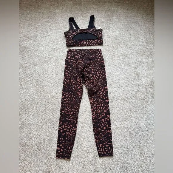 Varley Red Animal Matching Leggings and Sports Bra Set - Picture 4 of 7